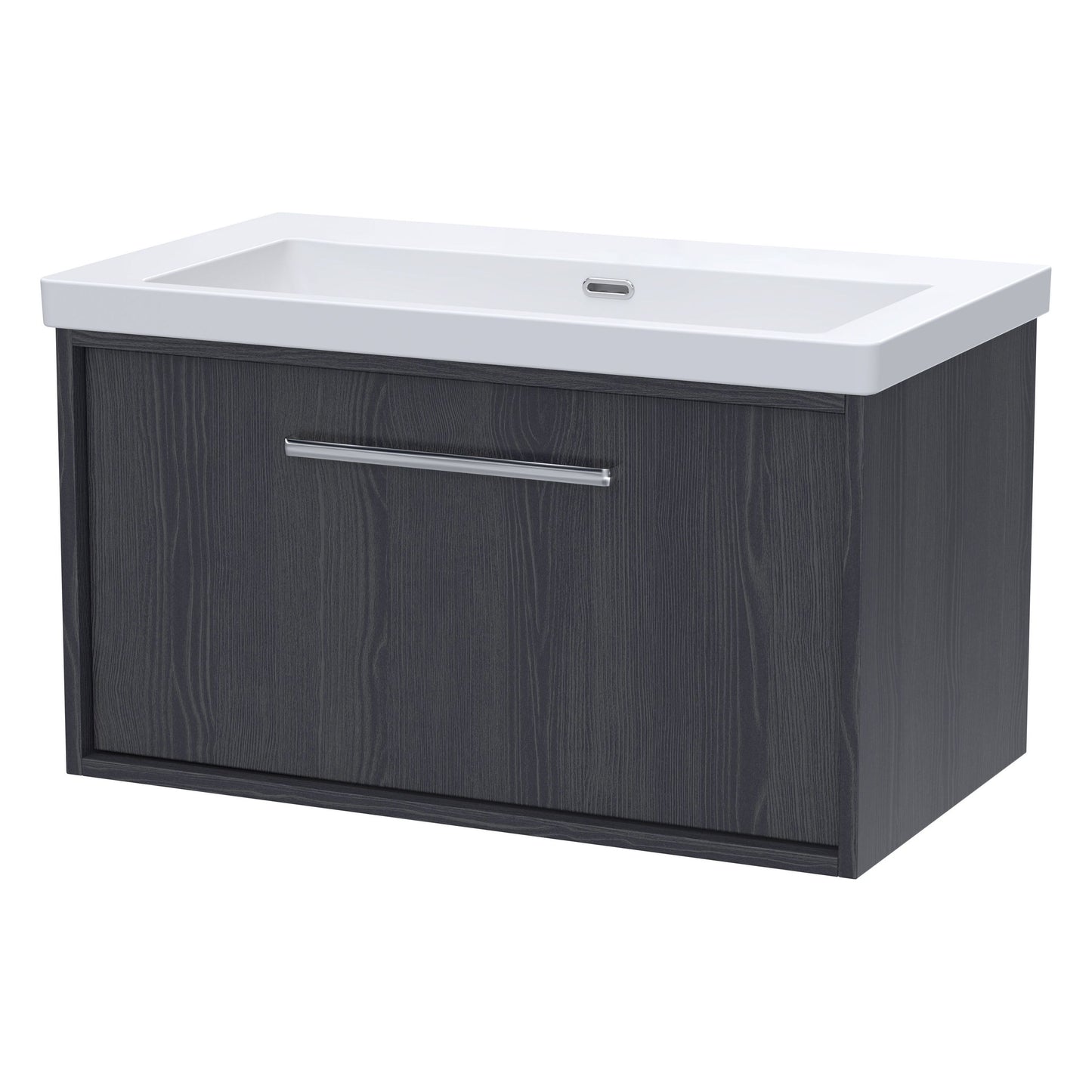 [BFRS2296K] Sturbridge Contemporary Wall Hung 1 Drawer Vanity Unit with 0 Tap Hole Fireclay Basin - Choice of Size and Colour - Cutout