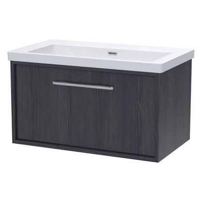 [BFRS2296K] Sturbridge Contemporary Wall Hung 1 Drawer Vanity Unit with 0 Tap Hole Fireclay Basin - Choice of Size and Colour - Cutout