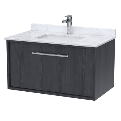 [BFRS2296WS1] Sturbridge Contemporary Wall Hung 1 Drawer Vanity Unit with Marble Top and Basin - Choice of Size and Colour - Cutout