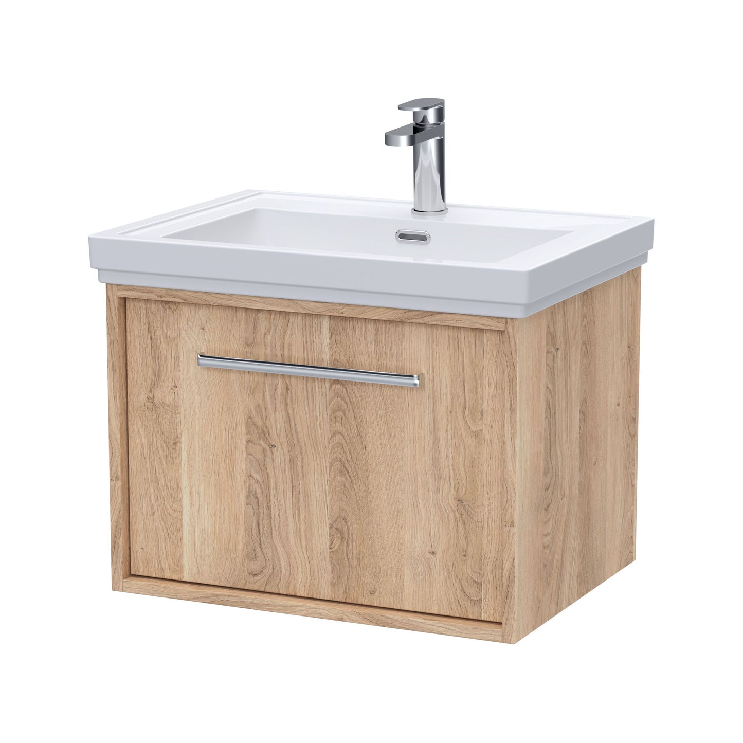 [BFRS3094A] Sturbridge Contemporary Wall Hung 1 Drawer Vanity Unit with Traditional 1 Tap Hole Fireclay Basin - Choice of Size and Colour - Cutout