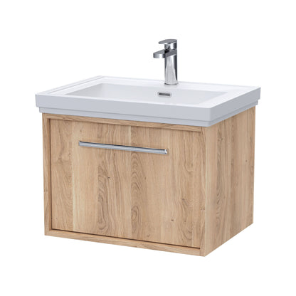 [BFRS3094A] Sturbridge Contemporary Wall Hung 1 Drawer Vanity Unit with Traditional 1 Tap Hole Fireclay Basin - Choice of Size and Colour - Cutout
