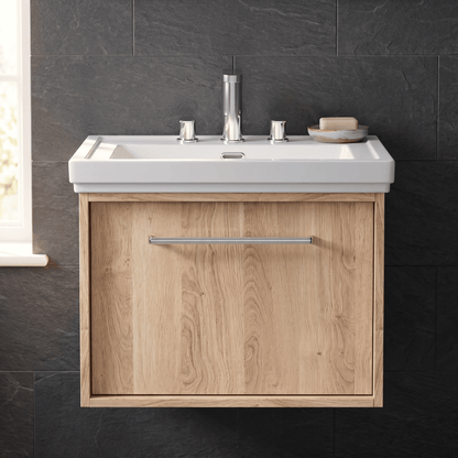 [BFRS3094B] Sturbridge Contemporary Wall Hung 1 Drawer Vanity Unit with Traditional 3 Tap Hole Fireclay Basin - Choice of Size and Colour - Silo