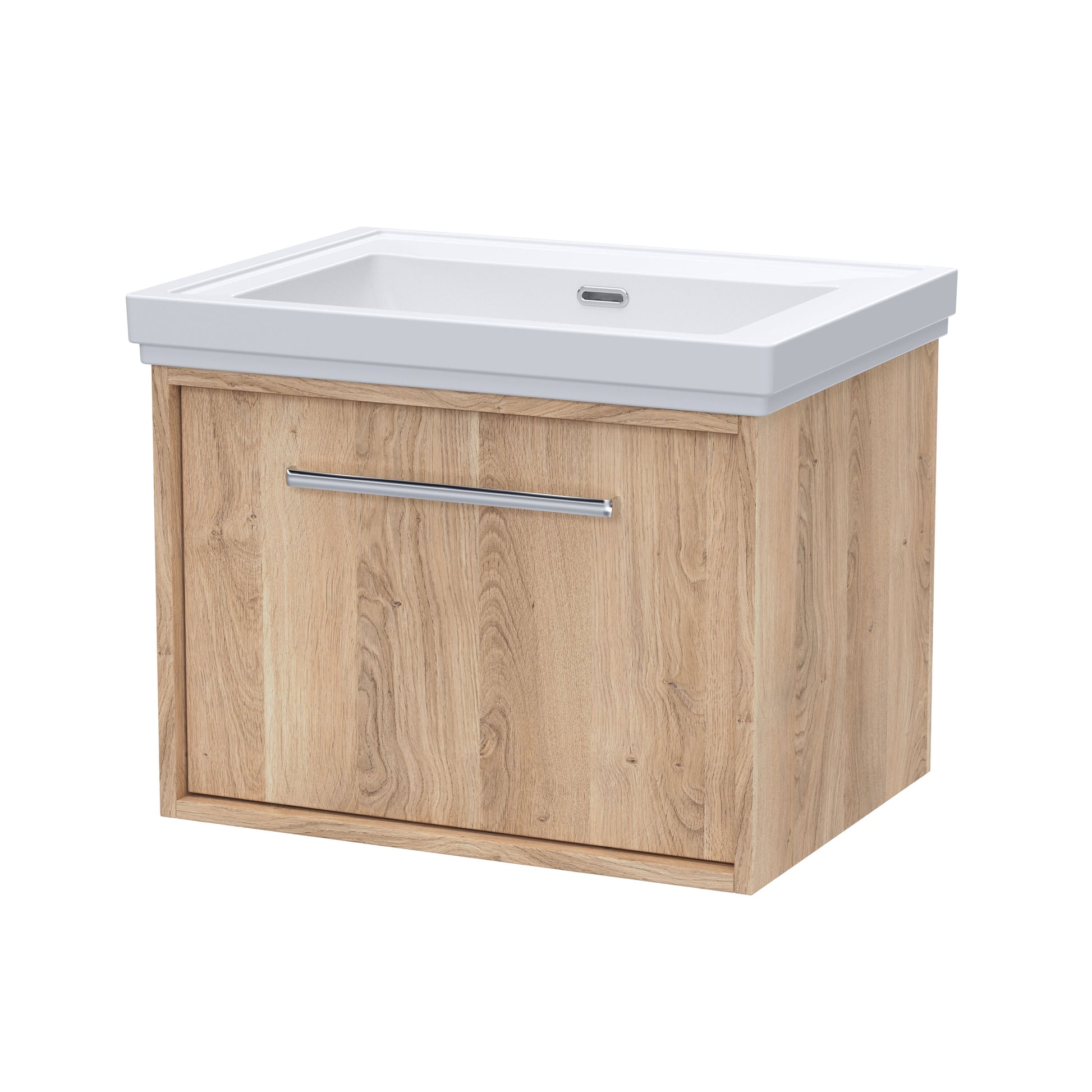 [BFRS3094H] Sturbridge Contemporary Wall Hung 1 Drawer Vanity Unit with Traditional 0 Tap Hole Fireclay Basin - Choice of Size and Colour - Cutout