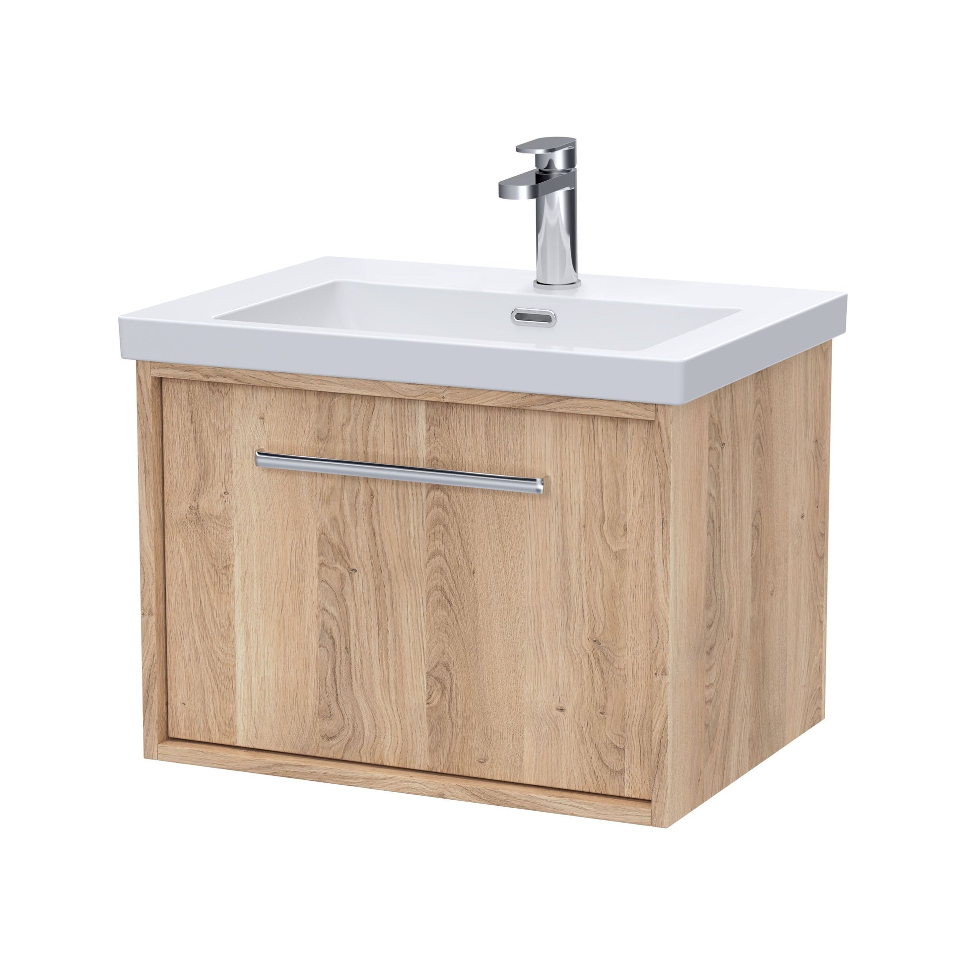 [BFRS3094L] Sturbridge Contemporary Wall Hung 1 Drawer Vanity Unit with 1 Tap Hole Contemporary Fireclay Basin - Choice of Size and Colour - Cutout