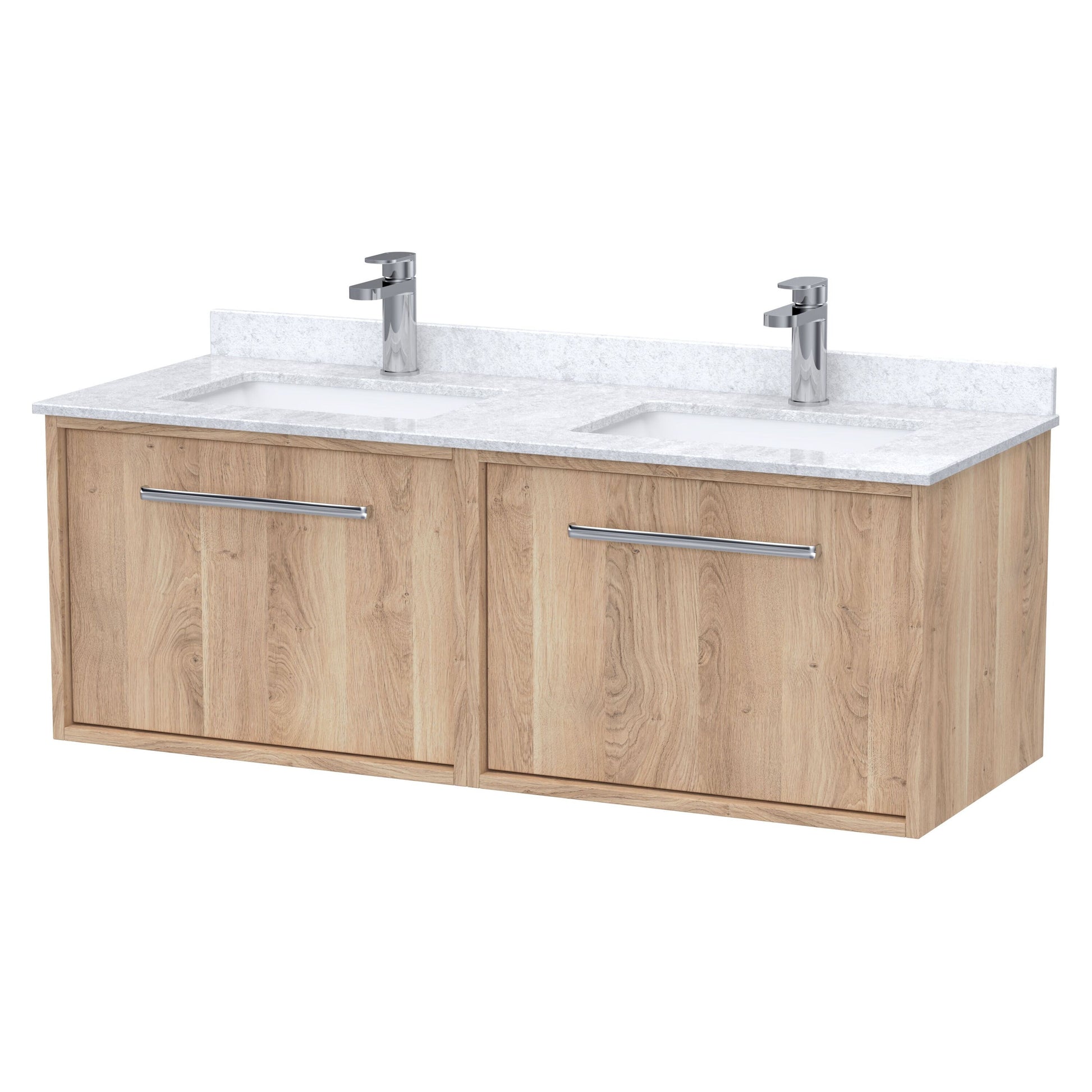 [BFRS3094WS2] Sturbridge Contemporary Wall Hung 2 Drawer 1200mm Vanity Unit with Marble Top and Basin - Choice of Colour - Cutout