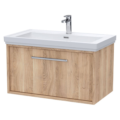 [BFRS3096A] Sturbridge Contemporary Wall Hung 1 Drawer Vanity Unit with Traditional 1 Tap Hole Fireclay Basin - Choice of Size and Colour - Cutout