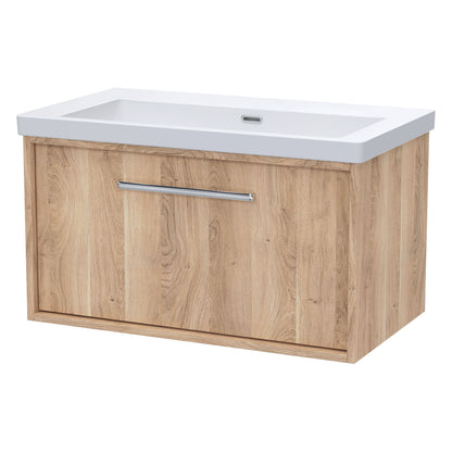 [BFRS3096K] Sturbridge Contemporary Wall Hung 1 Drawer Vanity Unit with 0 Tap Hole Fireclay Basin - Choice of Size and Colour - Cutout