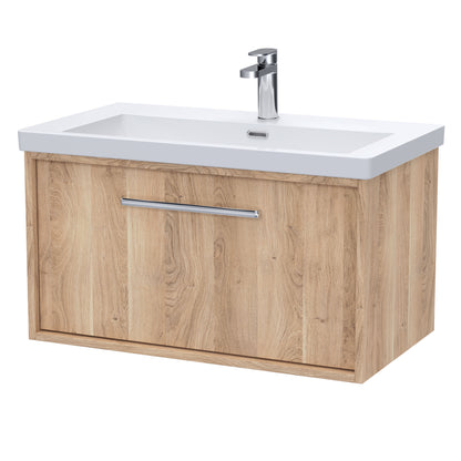 [BFRS3096L] Sturbridge Contemporary Wall Hung 1 Drawer Vanity Unit with 1 Tap Hole Contemporary Fireclay Basin - Choice of Size and Colour - Cutout