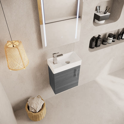 [BFSA009] Freehay Compact Cloakroom Wall Hung Vanity Basin Unit, 400mm, Choice of Colour - Lifestyle 2