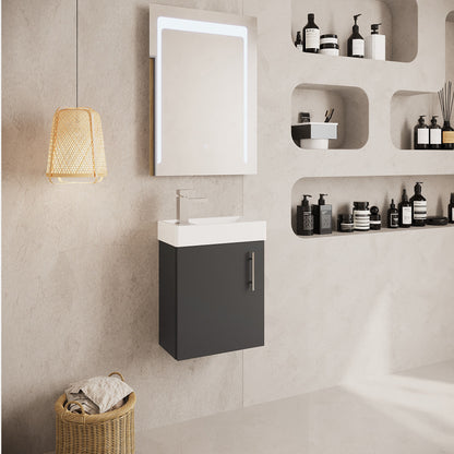 [BFSA013] Freehay Compact Cloakroom Wall Hung Vanity Basin Unit, 400mm, Choice of Colour - Lifestyle 3