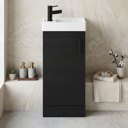 [BFSAH0492] Freehay Compact Cloakroom Vanity Basin Unit, 400mm - Choice of Mount Type, Colour and Handle Finish - Silo