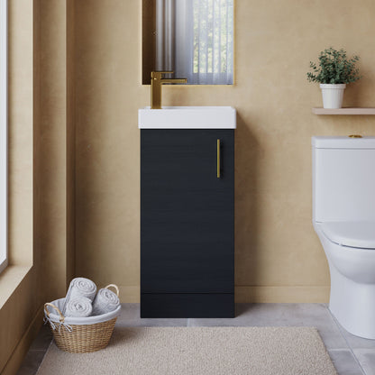 [BFSAH0493] Freehay Compact Cloakroom Vanity Basin Unit, 400mm - Choice of Mount Type, Colour and Handle Finish - Lifestyle 1