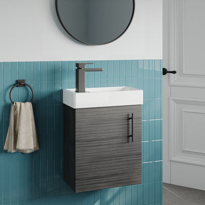 [BFSAH0992] Freehay Compact Cloakroom Wall Hung Vanity Basin Unit, 400mm, Choice of Colour - Lifestyle 3
