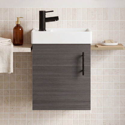 [BFSAH0992] Freehay Compact Cloakroom Wall Hung Vanity Basin Unit, 400mm, Choice of Colour - Silo