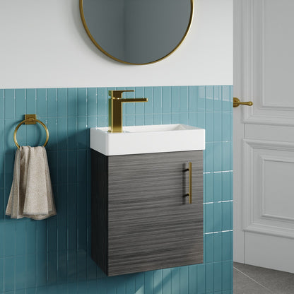 [BFSAH0993] Freehay Compact Cloakroom Wall Hung Vanity Basin Unit, 400mm, Choice of Colour - Lifestyle 3