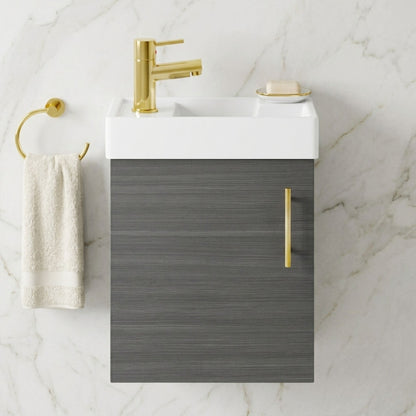 [BFSAH0993] Freehay Compact Cloakroom Wall Hung Vanity Basin Unit, 400mm, Choice of Colour - Silo