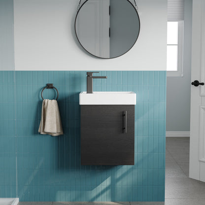 [BFSAH1092] Freehay Compact Cloakroom Wall Hung Vanity Basin Unit, 400mm, Choice of Colour - Lifestyle 1
