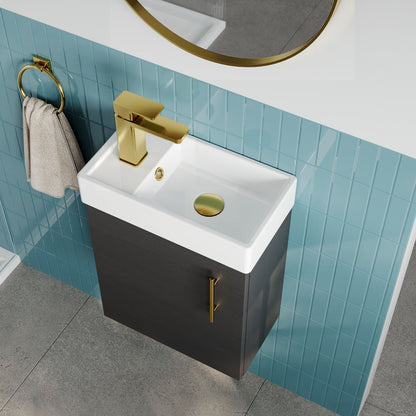[BFSAH1093] Freehay Compact Cloakroom Wall Hung Vanity Basin Unit, 400mm, Choice of Colour - Lifestyle 2
