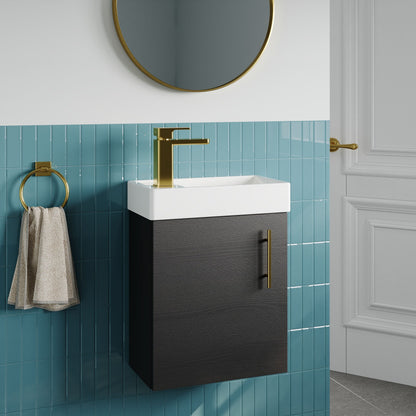 [BFSAH1093] Freehay Compact Cloakroom Wall Hung Vanity Basin Unit, 400mm, Choice of Colour - Lifestyle 3