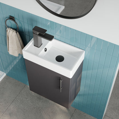 [BFSAH1392] Freehay Compact Cloakroom Wall Hung Vanity Basin Unit, 400mm, Choice of Colour - Lifestyle 2