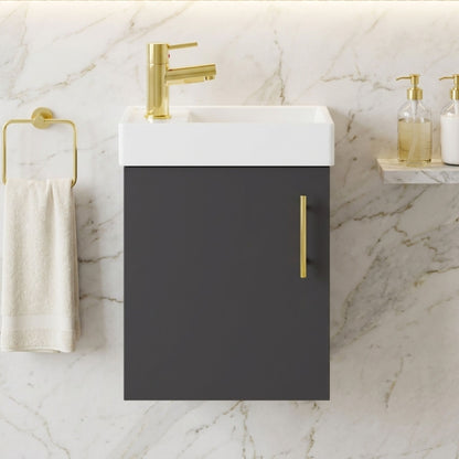 [BFSAH1393] Freehay Compact Cloakroom Wall Hung Vanity Basin Unit, 400mm, Choice of Colour - Silo
