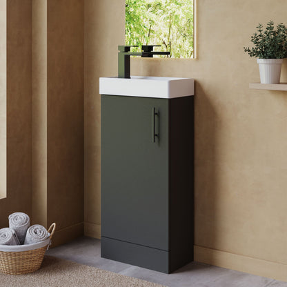 [BFSAH1492] Freehay Compact Cloakroom Vanity Basin Unit, 400mm - Choice of Mount Type, Colour and Handle Finish - Lifestyle 3
