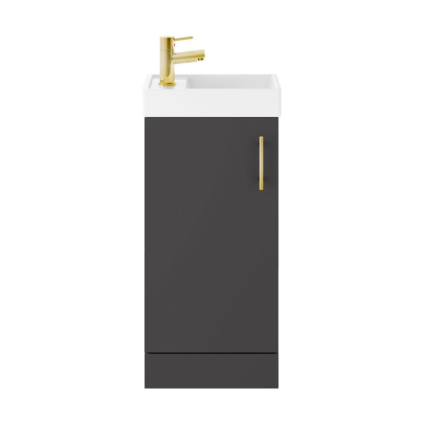 [BFSAH1493] Freehay Compact Cloakroom Vanity Basin Unit, 400mm - Choice of Mount Type, Colour and Handle Finish - Cutout