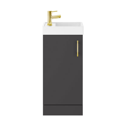 [BFSAH1493] Freehay Compact Cloakroom Vanity Basin Unit, 400mm - Choice of Mount Type, Colour and Handle Finish - Cutout