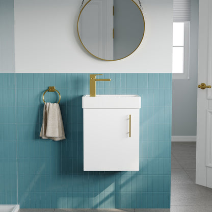 [BFSAH1893] Freehay Compact Cloakroom Wall Hung Vanity Basin Unit, 400mm, Choice of Colour - Lifestyle 1