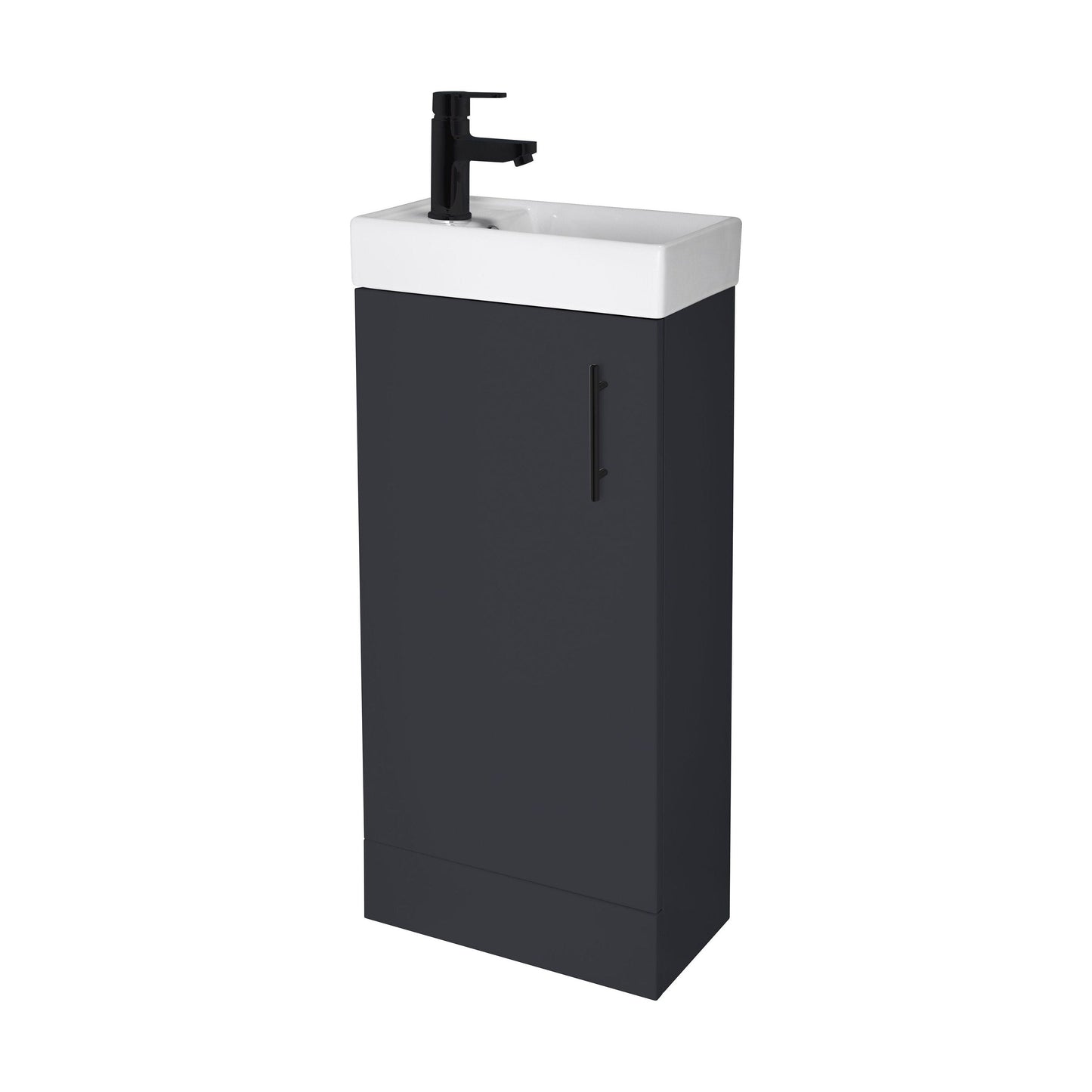 [BFSAH2492] Freehay Compact Cloakroom Vanity Basin Unit, 400mm - Choice of Mount Type, Colour and Handle Finish - Cutout