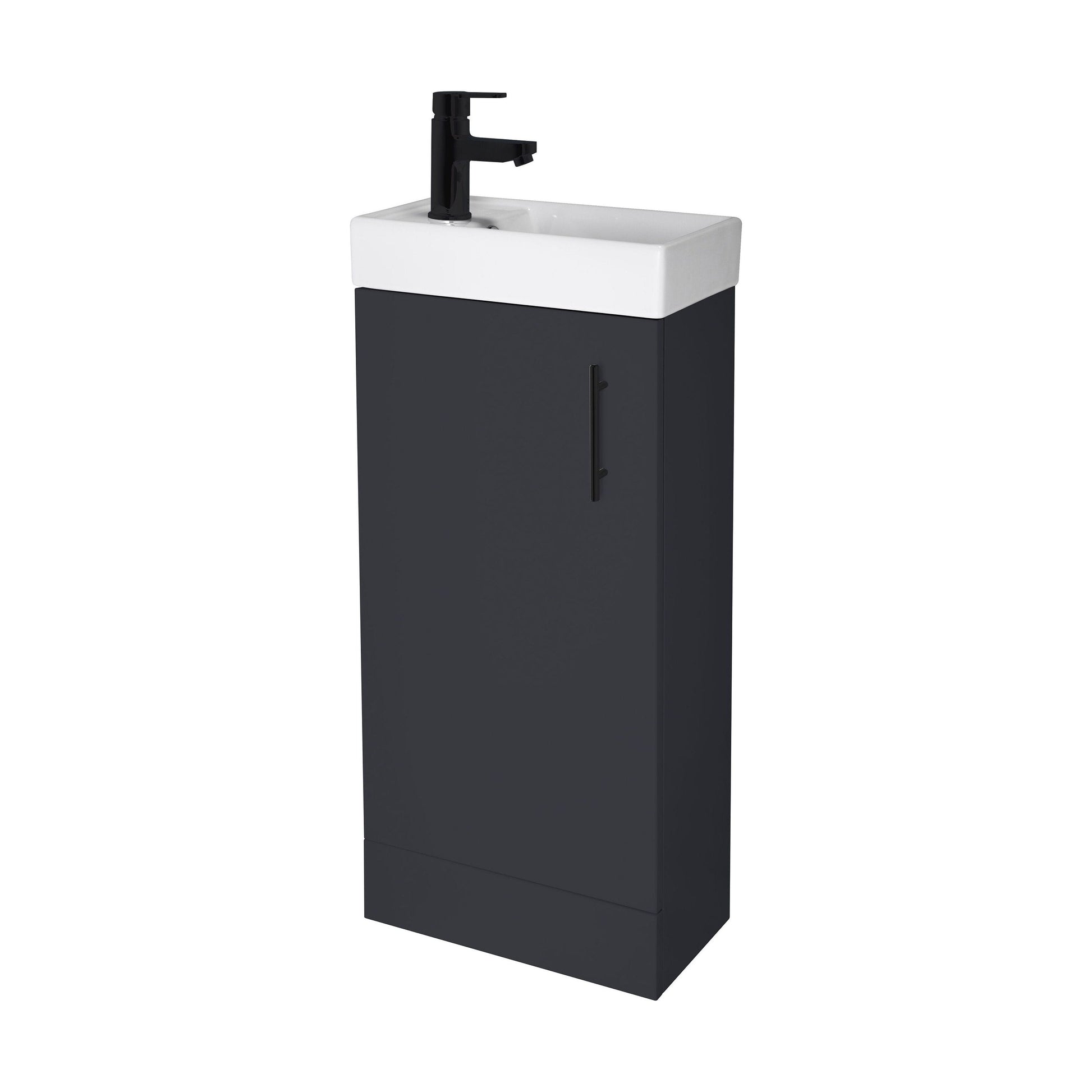 [BFSAH2492] Freehay Compact Cloakroom Vanity Basin Unit, 400mm - Choice of Mount Type, Colour and Handle Finish - Cutout