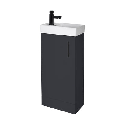 [BFSAH2492] Freehay Compact Cloakroom Vanity Basin Unit, 400mm - Choice of Mount Type, Colour and Handle Finish - Cutout