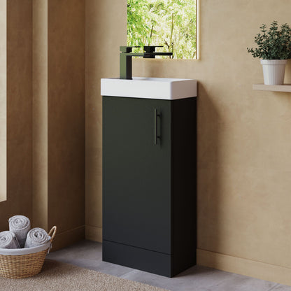 [BFSAH2492] Freehay Compact Cloakroom Vanity Basin Unit, 400mm - Choice of Mount Type, Colour and Handle Finish - Lifestyle 3