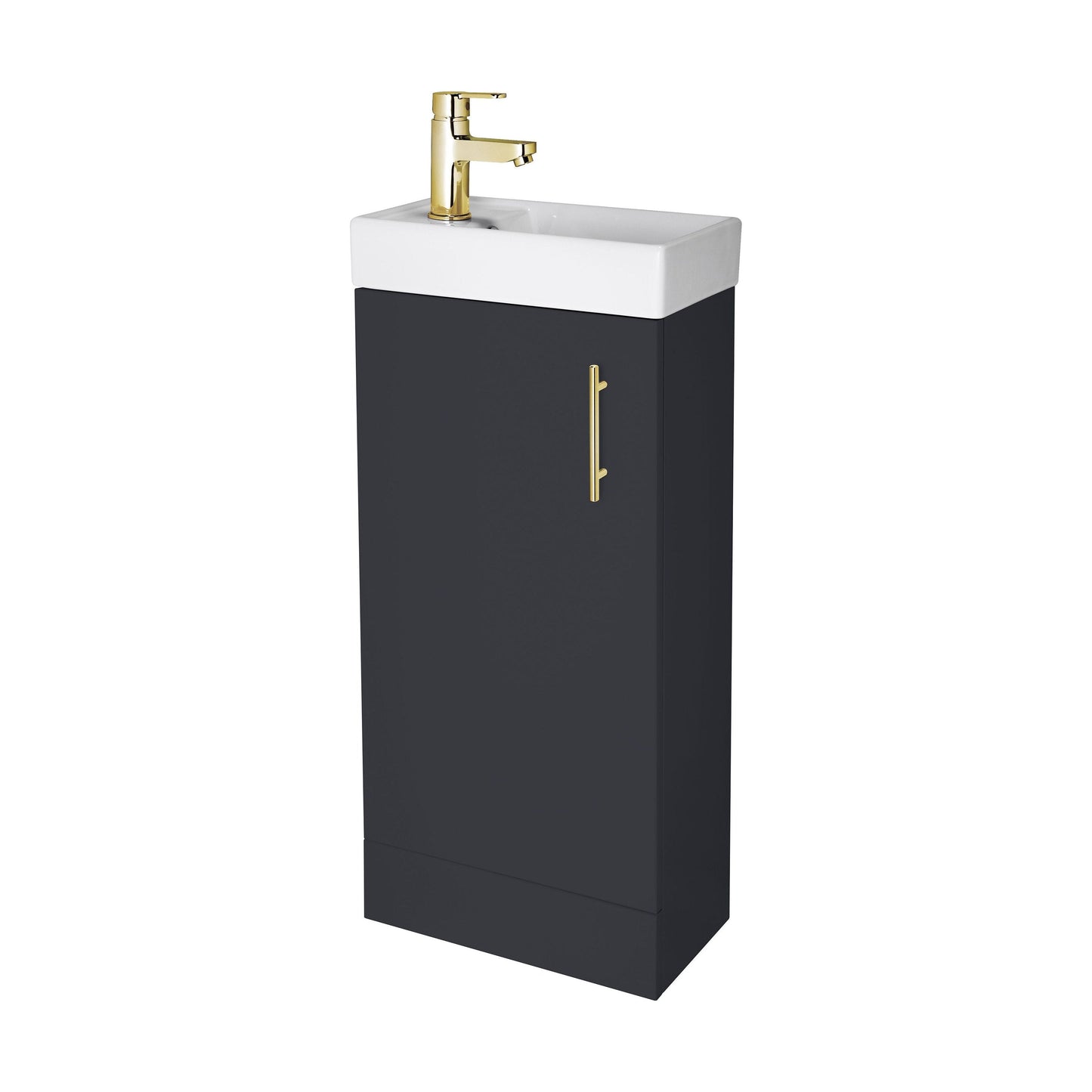 [BFSAH2493] Freehay Compact Cloakroom Vanity Basin Unit, 400mm - Choice of Mount Type, Colour and Handle Finish - Cutout