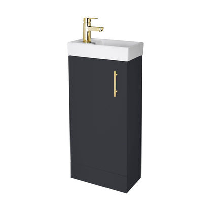 [BFSAH2493] Freehay Compact Cloakroom Vanity Basin Unit, 400mm - Choice of Mount Type, Colour and Handle Finish - Cutout