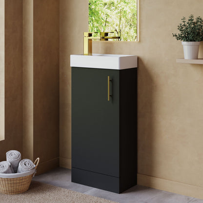 [BFSAH2493] Freehay Compact Cloakroom Vanity Basin Unit, 400mm - Choice of Mount Type, Colour and Handle Finish - Lifestyle 3