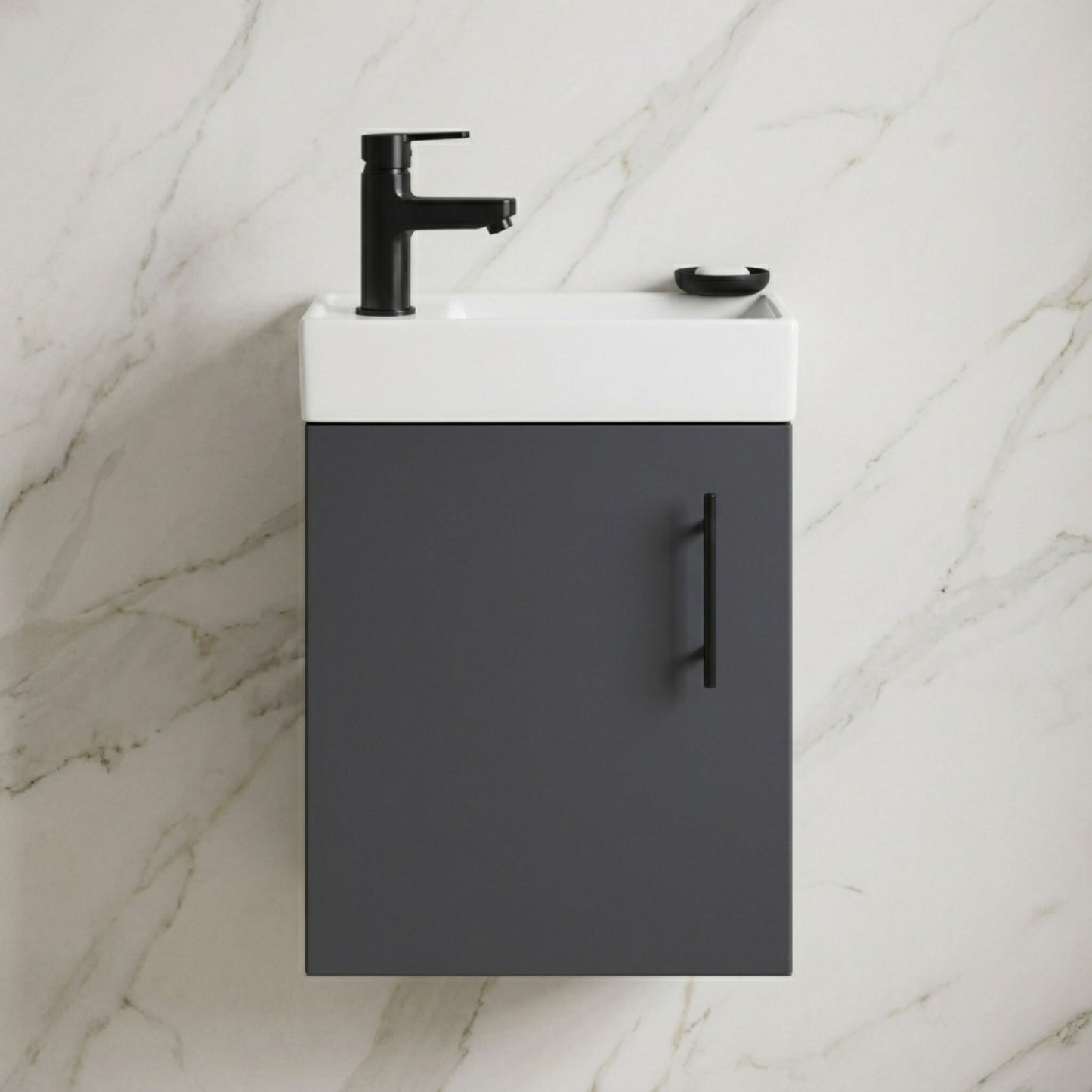 [BFSAH2592] Freehay Compact Cloakroom Wall Hung Vanity Basin Unit, 400mm, Choice of Colour - Silo