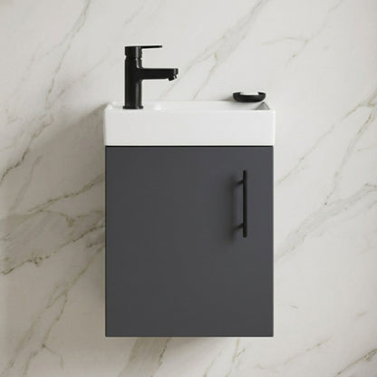 [BFSAH2592] Freehay Compact Cloakroom Wall Hung Vanity Basin Unit, 400mm, Choice of Colour - Silo