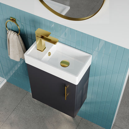[BFSAH2593] Freehay Compact Cloakroom Wall Hung Vanity Basin Unit, 400mm, Choice of Colour - Lifestyle 2