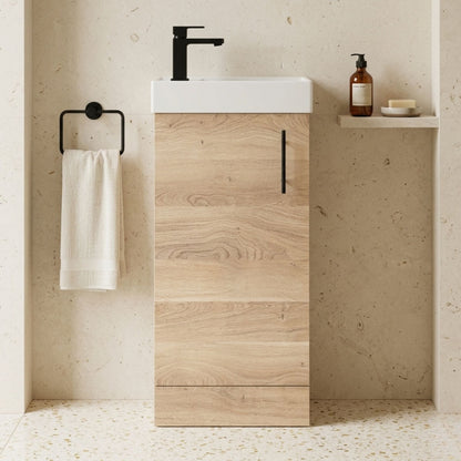 [BFSAH3092] Freehay Compact Cloakroom Vanity Basin Unit, 400mm - Choice of Mount Type, Colour and Handle Finish - Silo