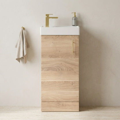 [BFSAH3093] Freehay Compact Cloakroom Vanity Basin Unit, 400mm - Choice of Mount Type, Colour and Handle Finish - Silo