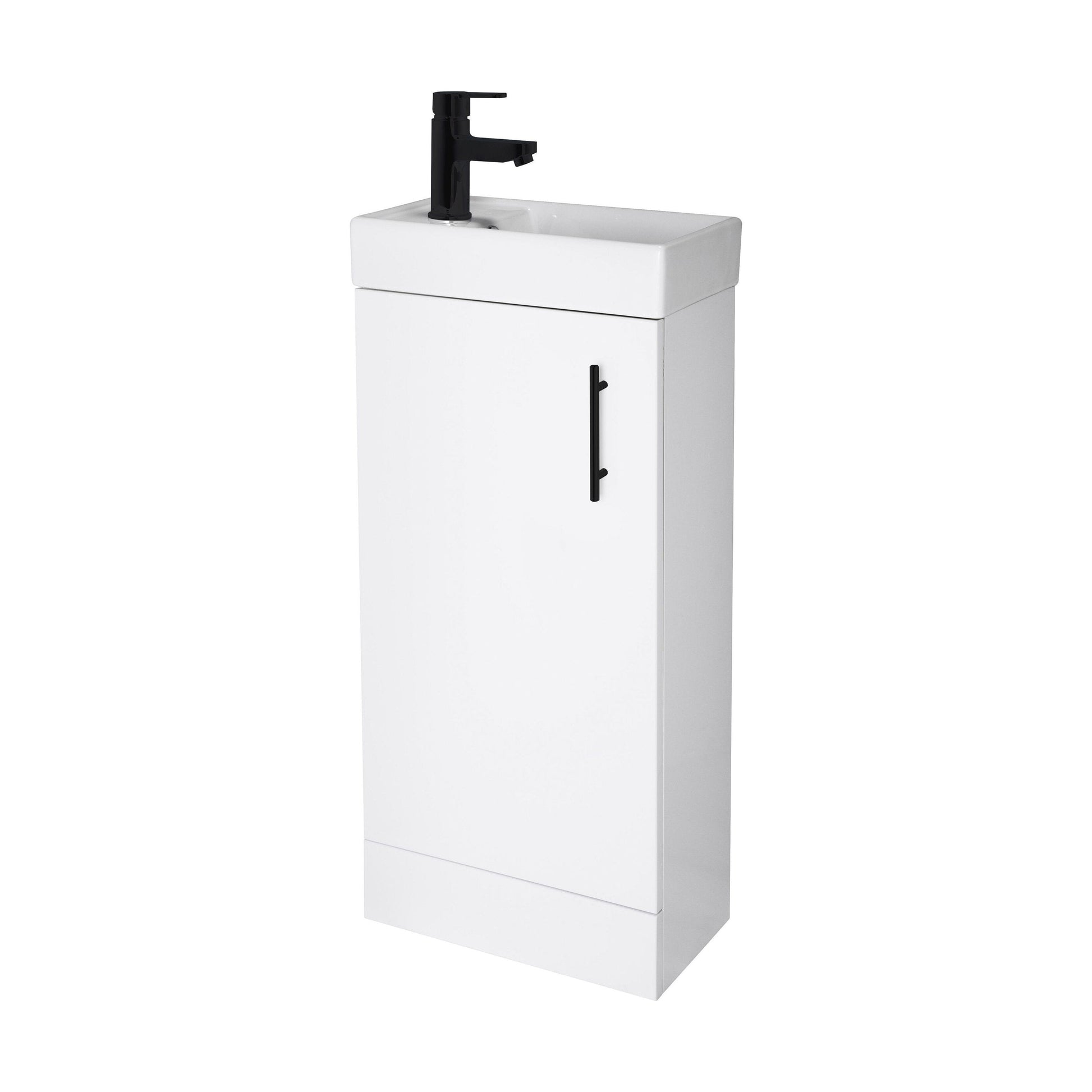 [BFSAH9292] Freehay Compact Cloakroom Vanity Basin Unit, 400mm - Choice of Mount Type, Colour and Handle Finish - Cutout