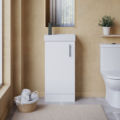 [BFSAH9292] Freehay Compact Cloakroom Vanity Basin Unit, 400mm - Choice of Mount Type, Colour and Handle Finish - Lifestyle 1