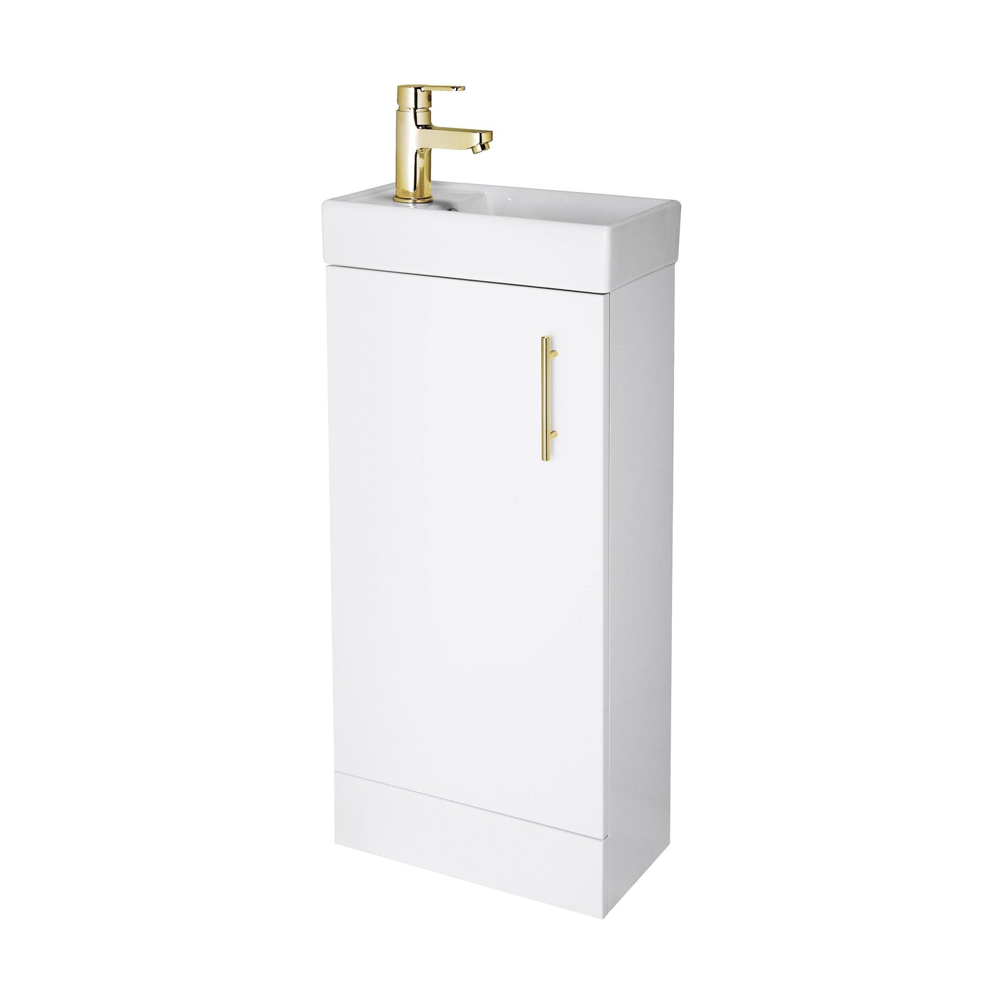 [BFSAH9293] Freehay Compact Cloakroom Vanity Basin Unit, 400mm - Choice of Mount Type, Colour and Handle Finish - Cutout