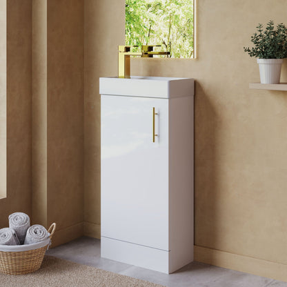 [BFSAH9293] Freehay Compact Cloakroom Vanity Basin Unit, 400mm - Choice of Mount Type, Colour and Handle Finish - Lifestyle 3
