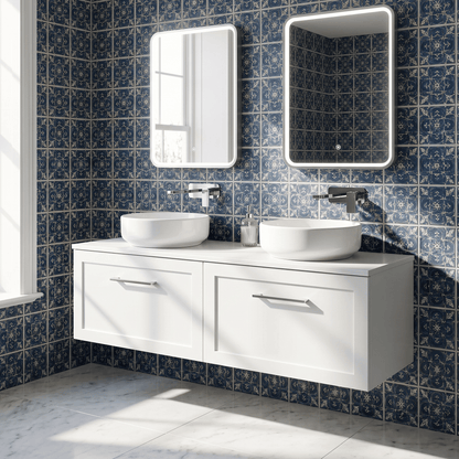 [BFSH122W2] Stonnall Traditional Wall Hung 2 Drawer 1200mm Vanity Unit with Laminate Worktop - Choice of Colour - Lifestyle 2