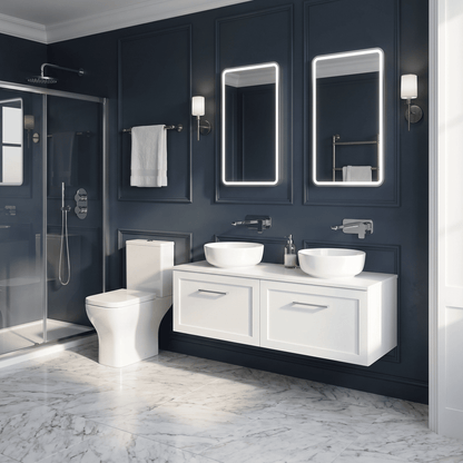 [BFSH122W2] Stonnall Traditional Wall Hung 2 Drawer 1200mm Vanity Unit with Laminate Worktop - Choice of Colour - Lifestyle 3