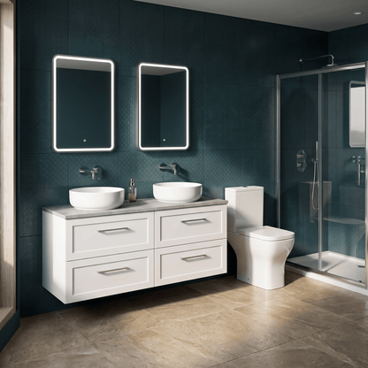 [BFSH124LBG2] Stonnall Traditional Wall Hung 4 Drawer 1200mm Vanity Unit with Bellato Grey Laminate Worktop - Choice of Colour - Lifestyle 3
