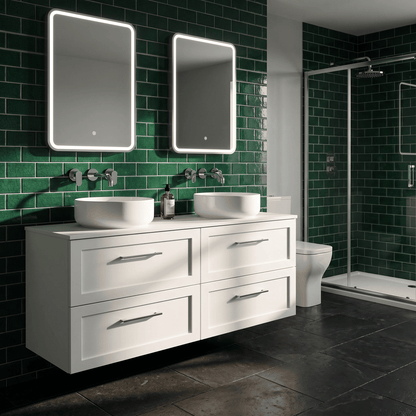 [BFSH124W2] Stonnall Traditional Wall Hung 4 Drawer 1200mm Vanity Unit with Laminate Worktop - Choice of Colour - Lifestyle 3