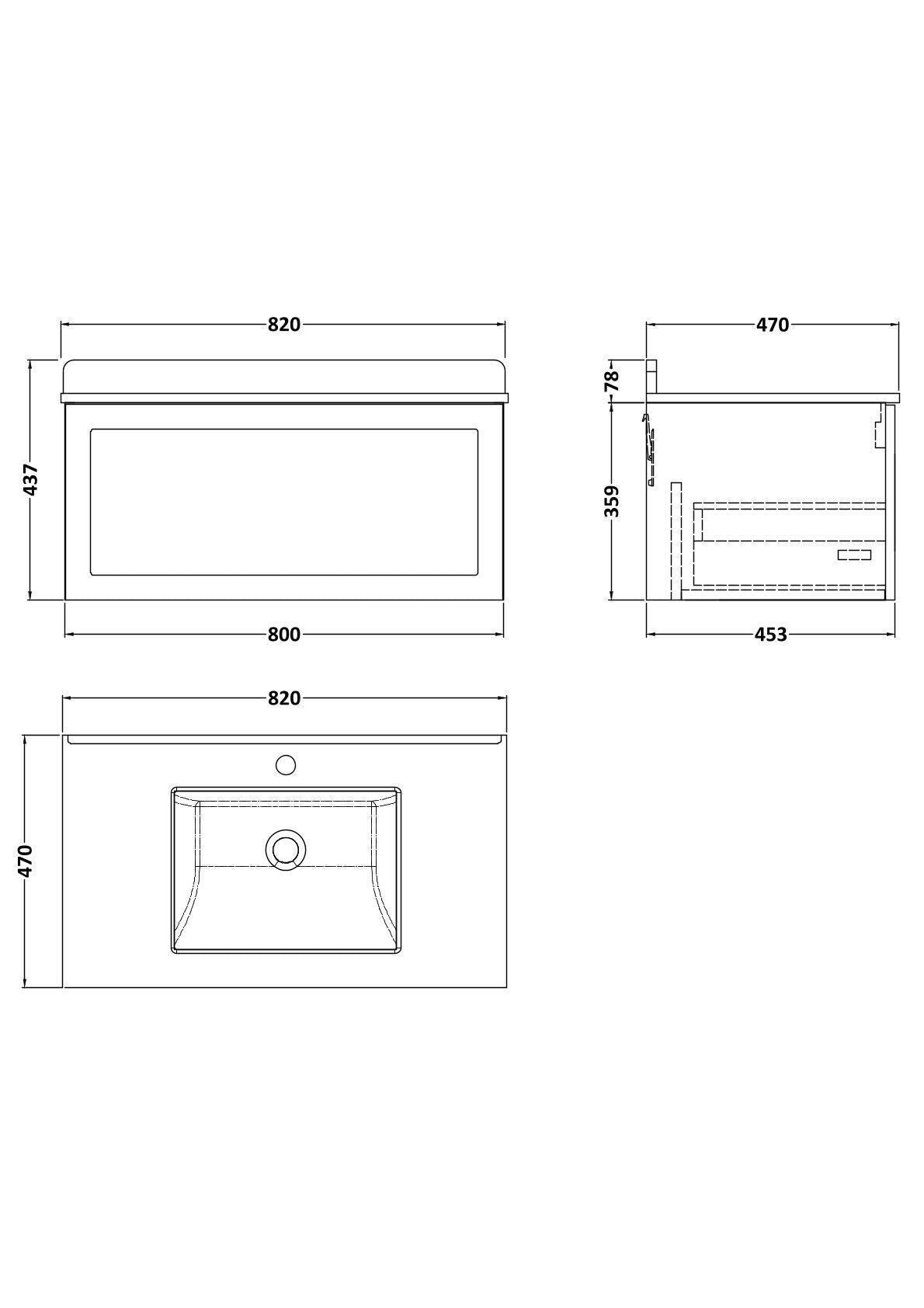 [BFSH125WS1] Line Drawing